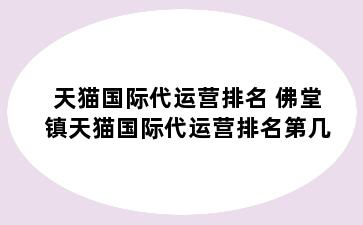 天猫国际代运营排名 佛堂镇天猫国际代运营排名第几